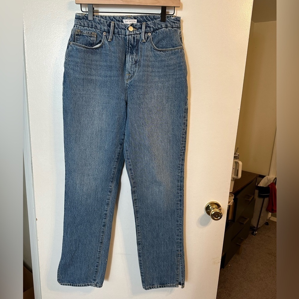 Good American Split Hem Jeans